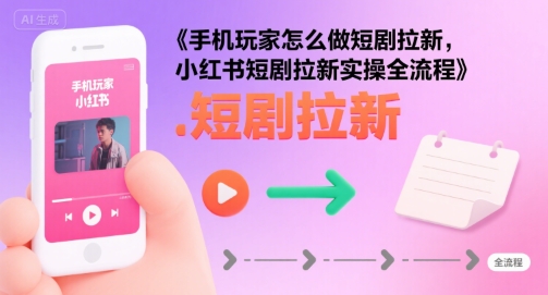 手机玩家怎么做短剧拉新，小红书短剧拉新实操全流程-缘艺创业网