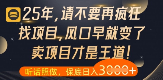 什么？25年你还在疯狂找项目做，醒醒吧，看完这些你全都懂了【揭秘】-缘艺创业网