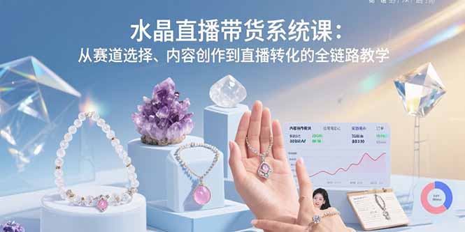水晶直播带货系统课：从赛道选择、内容创作到直播转化的全链路教学-缘艺创业网