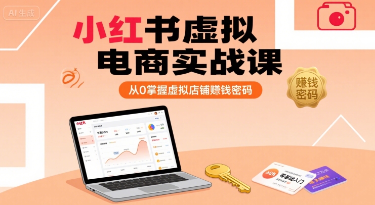 小红书虚拟电商实战课，从0掌握虚拟店铺賺钱密码-缘艺创业网