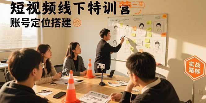 短视频线下特训营：账号定位搭建/口播号拍摄剪辑/直播间流量入口/变现实战-缘艺创业网