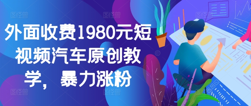 外面收费1980元短视频汽车原创教学，暴力涨粉-缘艺创业网