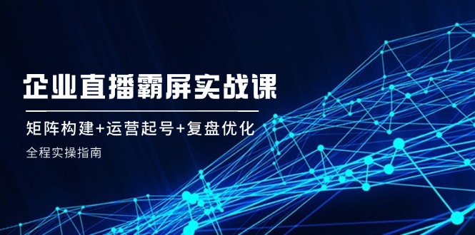 企 业 直 播 霸 屏实战课：矩阵构建+运营起号+复盘优化，全程实操指南-缘艺创业网