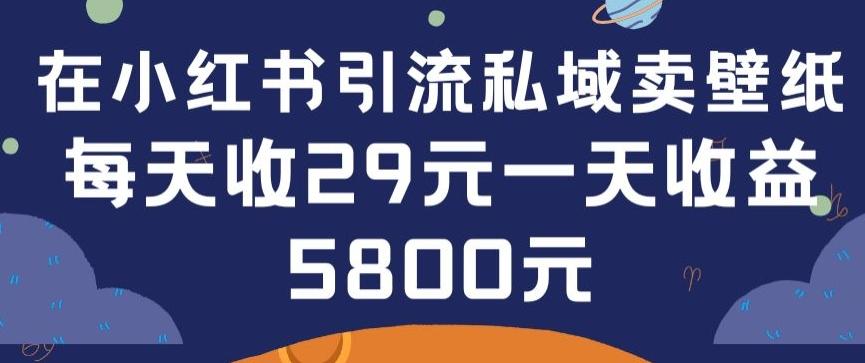 在小红书引流私域卖壁纸每张29元单日最高卖出200张(0-1搭建教程)【揭秘】-缘艺创业网