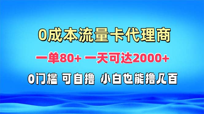 免费流量卡代理一单80+ 一天可达2000+-缘艺创业网