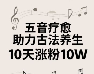 古法五音养生教程，五音疗愈的视频的制作方法，2-4小时就能学会，作者10天涨粉10W-缘艺创业网
