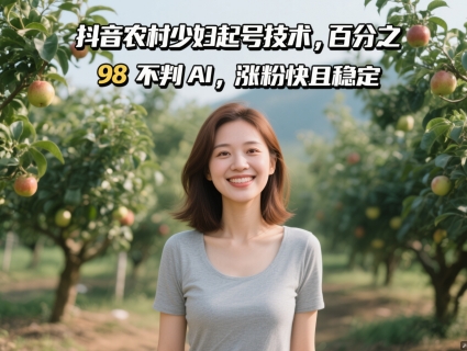 抖音农村少妇起号技术，百分之98不判AI，涨粉快且稳定-缘艺创业网