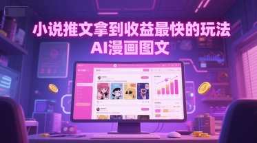 小说推文拿到收益最快的玩法，AI漫画图文-缘艺创业网