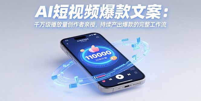AI短视频爆款文案：千万级播放量创作者亲授，持续产出爆款的完整工作流-缘艺创业网