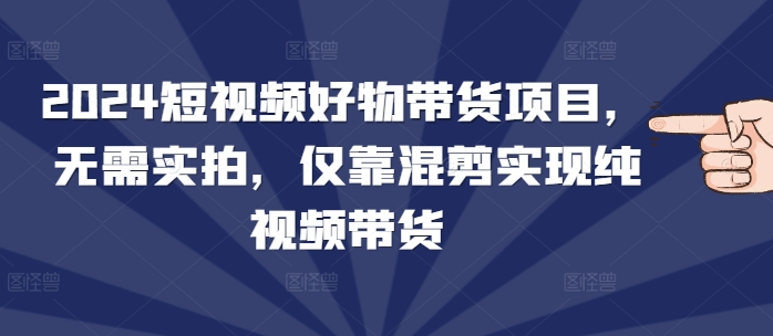 2024短视频好物带货项目，无需实拍，仅靠混剪实现纯视频带货-缘艺创业网