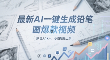 最新AI一键生成铅笔画爆款视频，多平台分发，日 入1k+，小白轻松上手【揭秘】-缘艺创业网