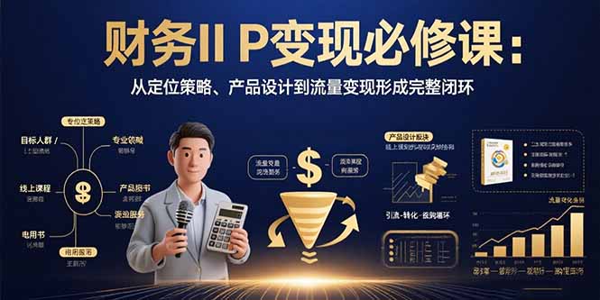 财务IP变现必修课：从定位策略、产品设计到流量变现形成完整闭环-缘艺创业网