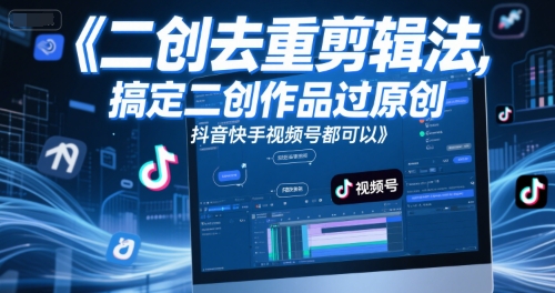 短视频二创去重剪辑法，搞定二创作品过原创，抖音快手视频号都可以-缘艺创业网