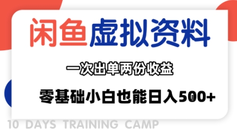闲鱼虚拟资料新变现玩法，信息差项目，一次出单两份收益，无需囤货，可批量矩阵，零基础小白也能日入多张-缘艺创业网