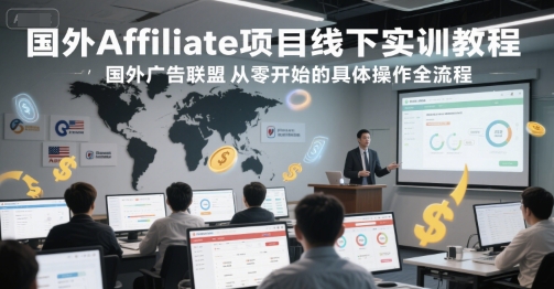 国外Affiliate项目线下实训教程，国外广告联盟从零开始的具体操作全流程-缘艺创业网