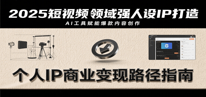 2025短视频领域强人设IP打造，结合爆款案例与AI工具应用，从个人出镜到商业成交转化-缘艺创业网
