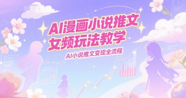 AI漫画小说推文女频玩法教学，AI小说推文变现全流程-缘艺创业网