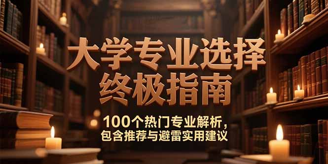 付费文：大学专业选择终极指南,100个热门专业解析,包含推荐与避雷实用建议-缘艺创业网