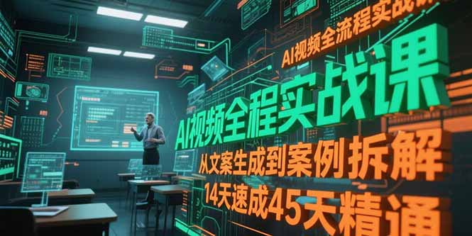 AI视频全流程实战课，从文案生成到案例拆解，14天速成45天精通-缘艺创业网