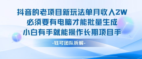 老项目新玩法单月收入2W小白有手就能操作长期项目-缘艺创业网