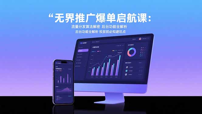 无界推广爆单启航课：流量分发算法解密 后台功能全解析 投放前必知避坑点-缘艺创业网