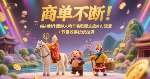 商单不断！纯AI制作西游人物羊毛毡版文旅MV，流量+节目效果统统拉满-缘艺创业网