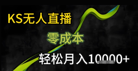 KS无人直播25年最新玩法，只需一部手机，轻松月入1W+【揭秘】-缘艺创业网