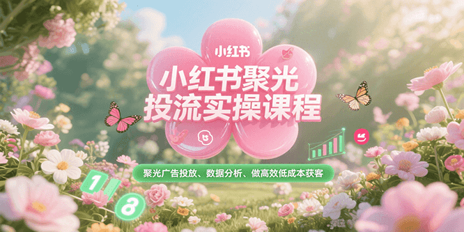 小红书聚光投流实操课程，聚光广告投放、数据分析、做高效低成本获客-缘艺创业网
