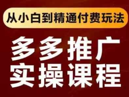 拼多多推广实操课程，从小白到精通付费玩法-缘艺创业网