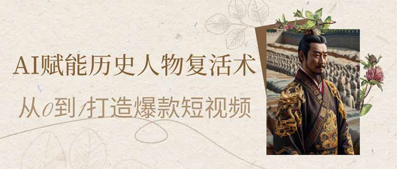 AI赋能历史人物复活术：从0到1打造爆款短视频-缘艺创业网