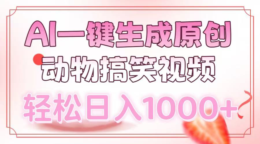 AI一键生成原创动物搞笑视频，轻松日入1000+-缘艺创业网