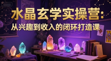 水晶玄学实操营：从兴趣到收入的闭环打造课-缘艺创业网