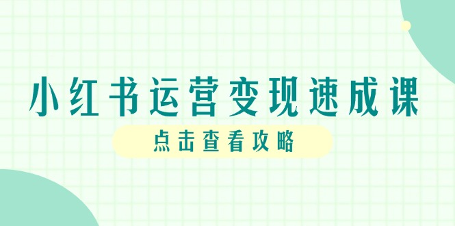 小红书运营变现速成课，账号搭建到暴力起号，个人IP全流程指南-缘艺创业网