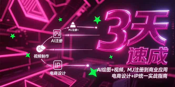 3天速成AI绘图+视频，MJ注册到商业应用，电商设计+IP统一实战指南-缘艺创业网