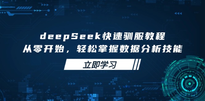 deepSeek快速驯服教程，从零开始，轻松掌握数据分析技能-缘艺创业网