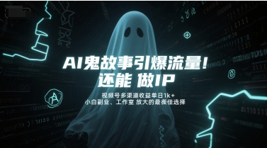 AI鬼故事引爆流量，还能做IP，视频号多渠道收益单日1k+，小白副业、工作室放大的最佳选择-缘艺创业网