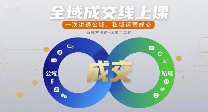 全域成交线上课，一次讲透公域、私域运营成交-缘艺创业网