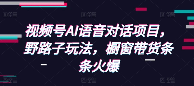 视频号AI语音对话项目，野路子玩法，橱窗带货条条火爆-缘艺创业网