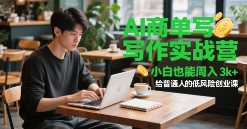 AI商单写作实战营，小白也能周入3k+，给普通人的低风险创业课-缘艺创业网