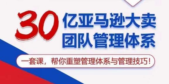 30亿亚马逊大卖团队管理体系，一套课，帮你重塑管理体系与管理技巧-缘艺创业网