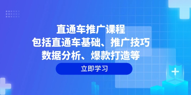 直通车推广课程：包括直通车基础、推广技巧、数据分析、爆款打造等-缘艺创业网