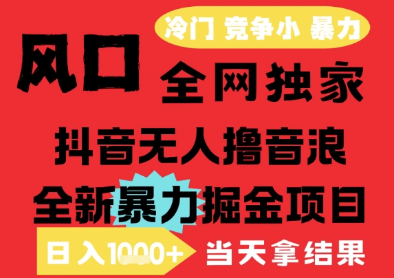 25年6月高爆抖音无人直播最新撸音浪掘金项目，解放双手小白可做，无脑日入1k+，门槛低【揭秘】-缘艺创业网
