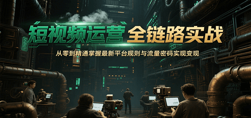 短视频运营全链路实战，从零到精通掌握最新平台规则与流量密码实现变现-缘艺创业网