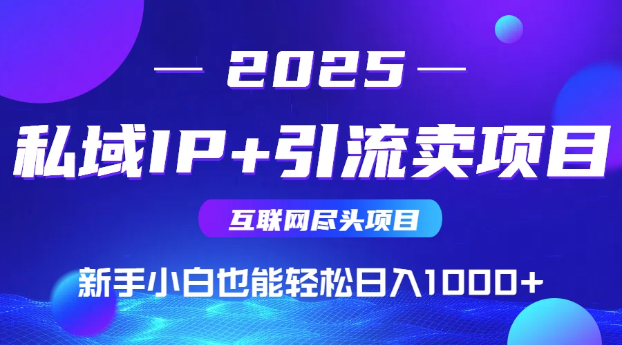 2025网创尽头项目，私域IP+引流，新手小白也能在家日入1000+-缘艺创业网