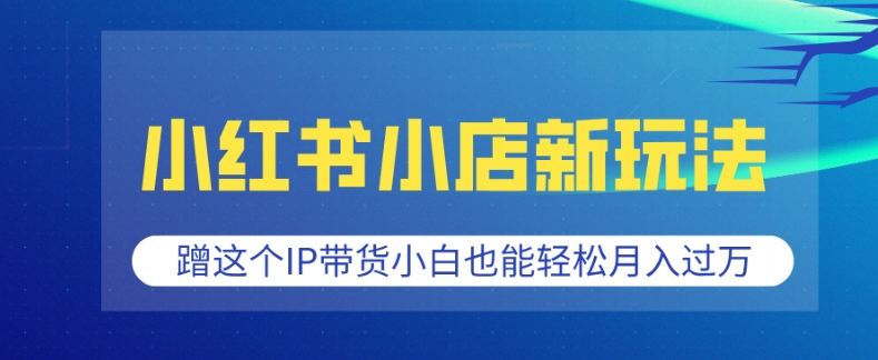 小红书小店新玩法，蹭这个IP带货，小白也能轻松月入过W【揭秘】-缘艺创业网