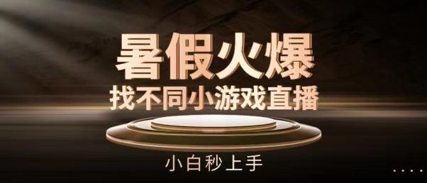 暑假火爆找不同小游戏直播间，小白秒上手【揭秘】-缘艺创业网