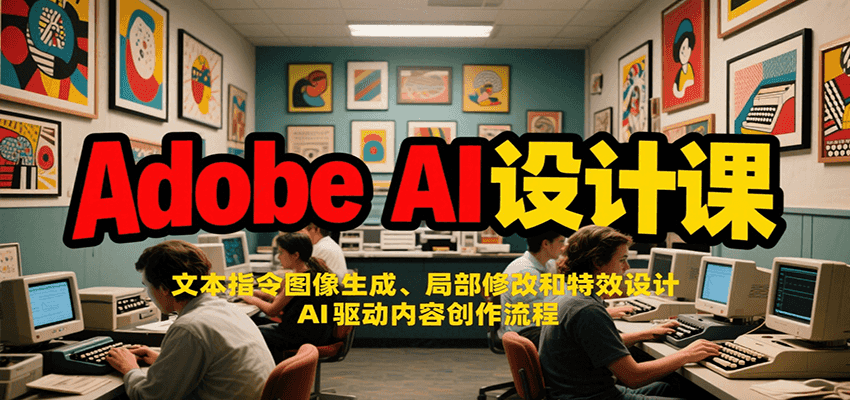 Adobe AI设计课：文本指令图像生成、局部修改和特效设计，AI驱动内容创作流程-缘艺创业网