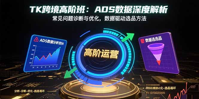 TK跨境高阶班：ADS数据深度解析，常见问题诊断与优化，数据驱动选品方法-缘艺创业网