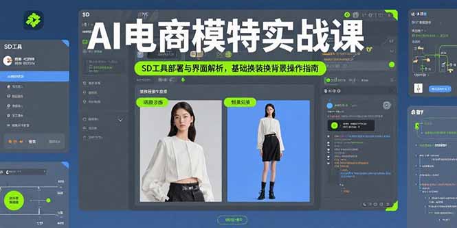 AI电商模特实战课，SD工具部署与界面解析，基础换装换背景操作指南-缘艺创业网