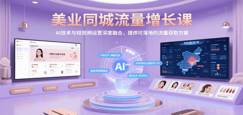 美业同城流量增长课，AI技术与短视频运营深度融合，提供可落地的流量获取方案-缘艺创业网